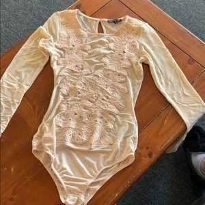 Lace/Mesh leotard | Cream colored |